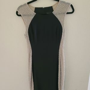 Xscape beaded illusion dress